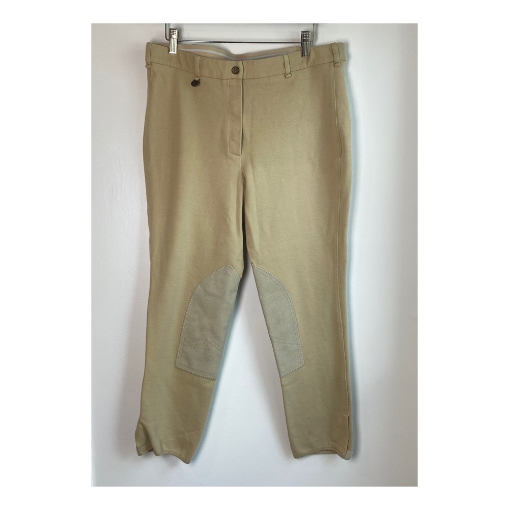 On Course Equestrian Riding Breeches Women 32 Tan Knee Patch English Horseback